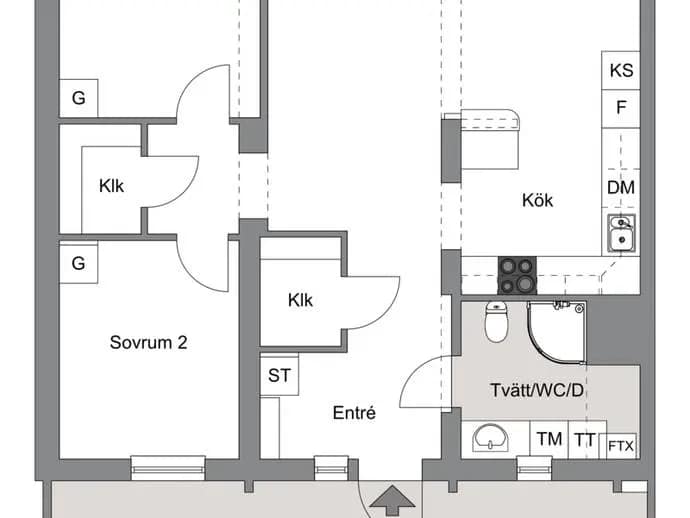 Floor plan for Vikaholmsallén 37K