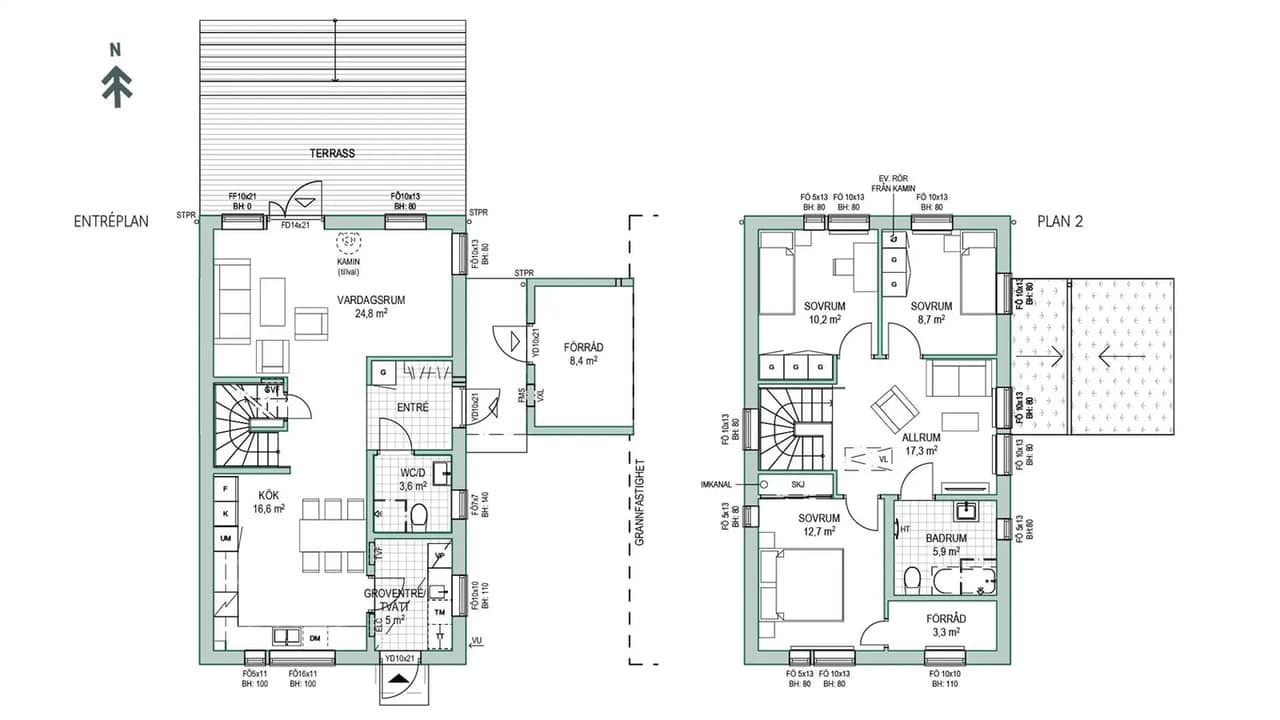 Floor plan for Ängelholm, Vegeljung