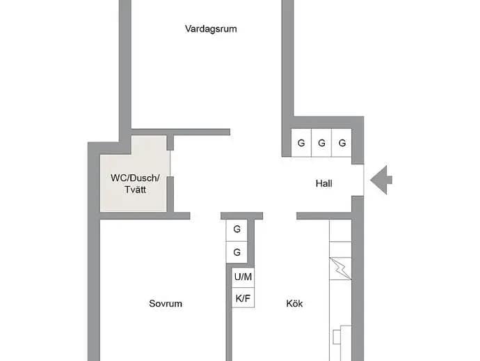 Floor plan for Malmgatan 4 C
