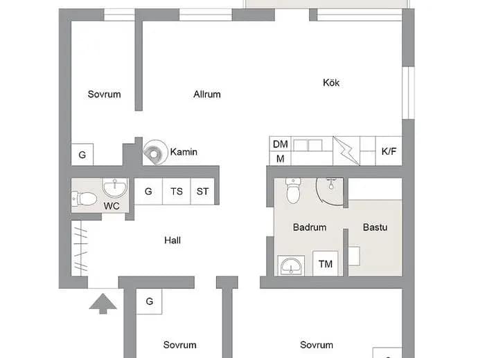 Planritning för Kläppgatan 1209 B