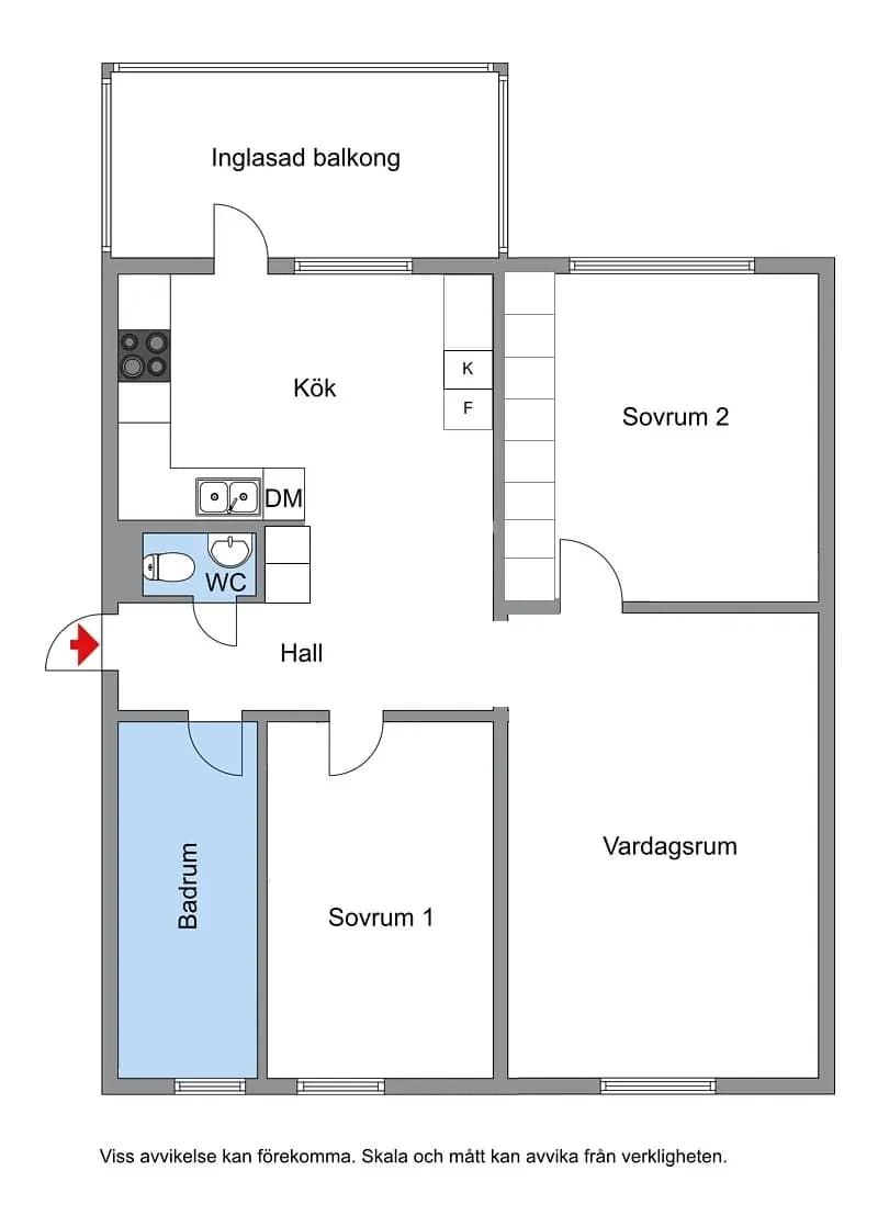 Planritning för Kornvägen 4, 6 tr