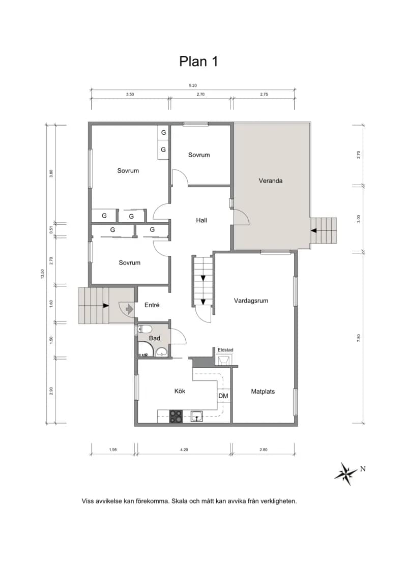 Floor plan for Röingegatan 68