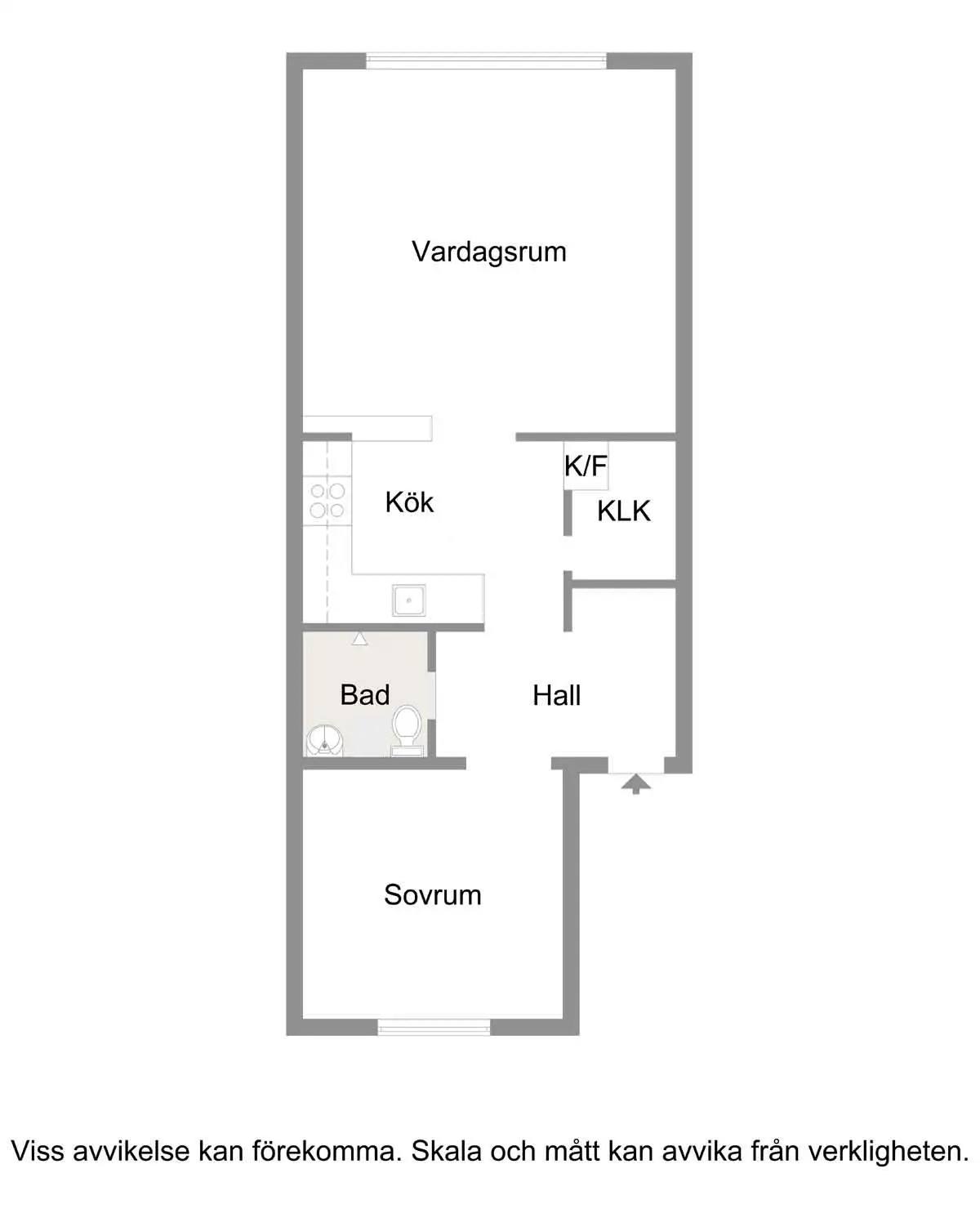 Floor plan for Lönngatan 36B