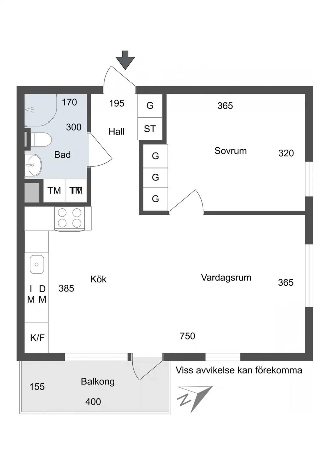 Planritning för Sandstuguvägen 53, 2 tr
