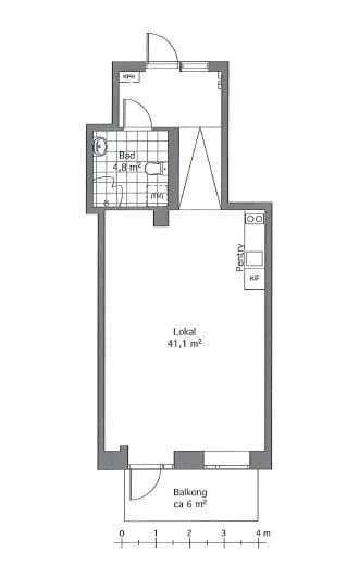 Floor plan for Rosengatan 8, Lokal 01005