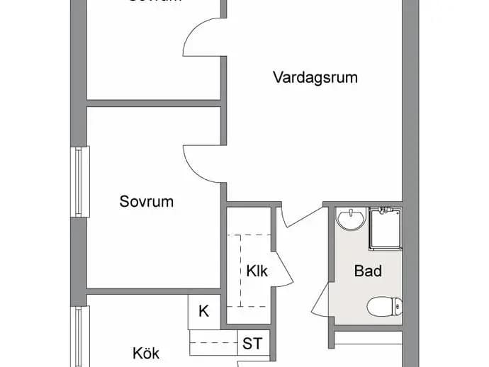 Planritning för Västra Prinsgatan 20 A