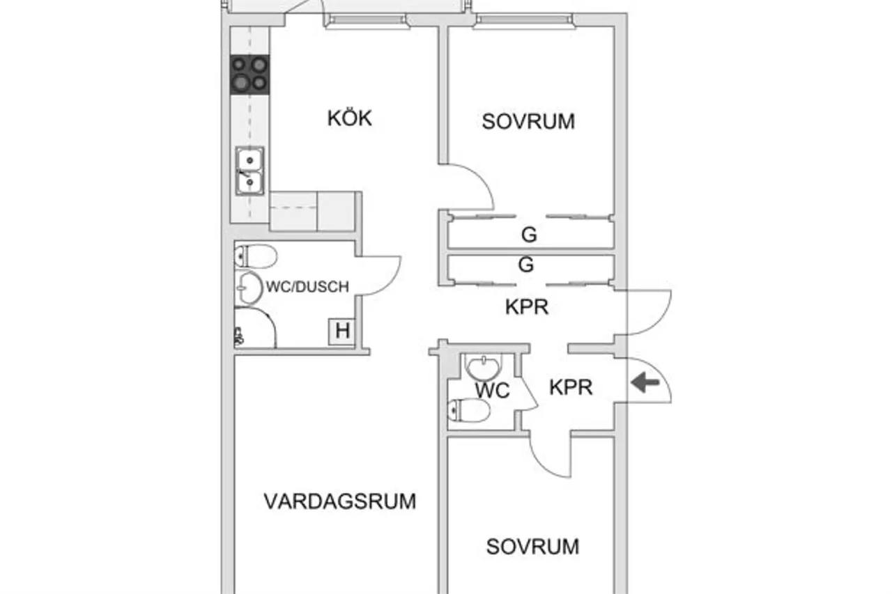 Floor plan for Stallgatan 1A