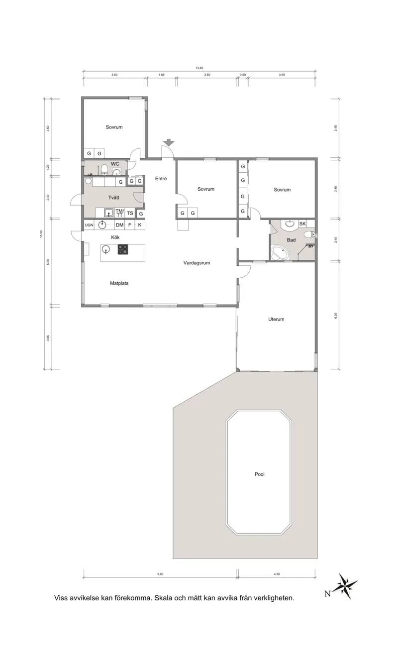 Floor plan for Domarevägen 7