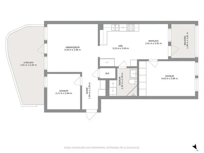 Floor plan for Kortedala Torg 6C