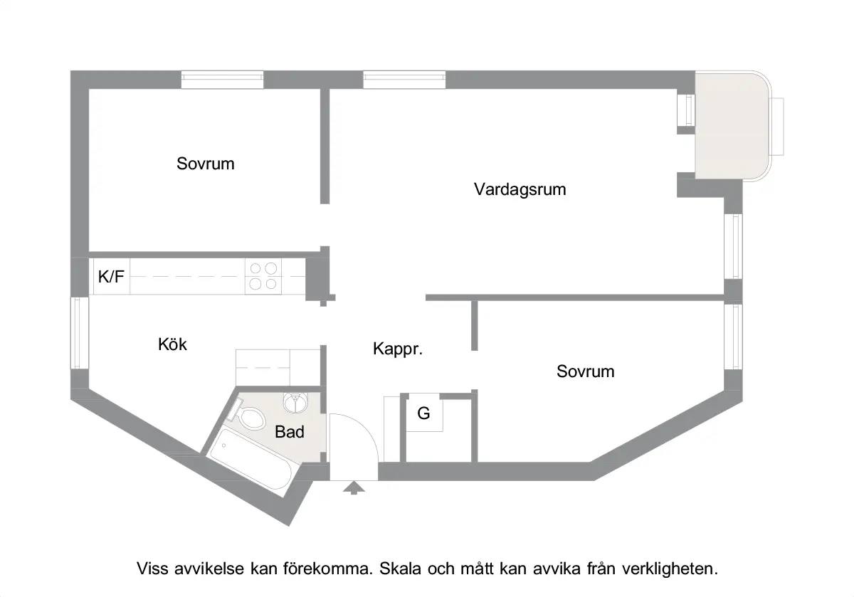 Floor plan for Torupsgatan 1B