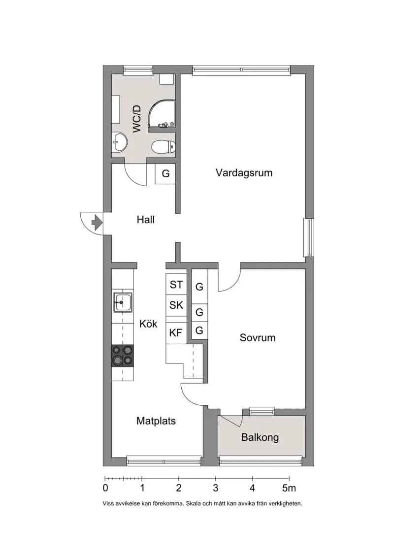 Planritning för Heimdalsgatan 42, vån 1