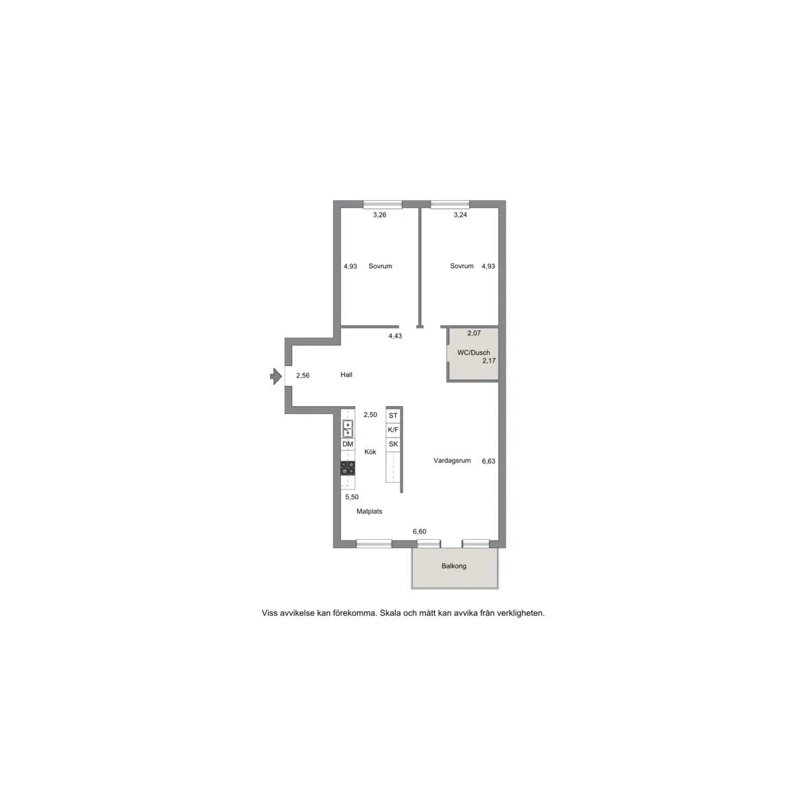Floor plan for Vallvägen 1A