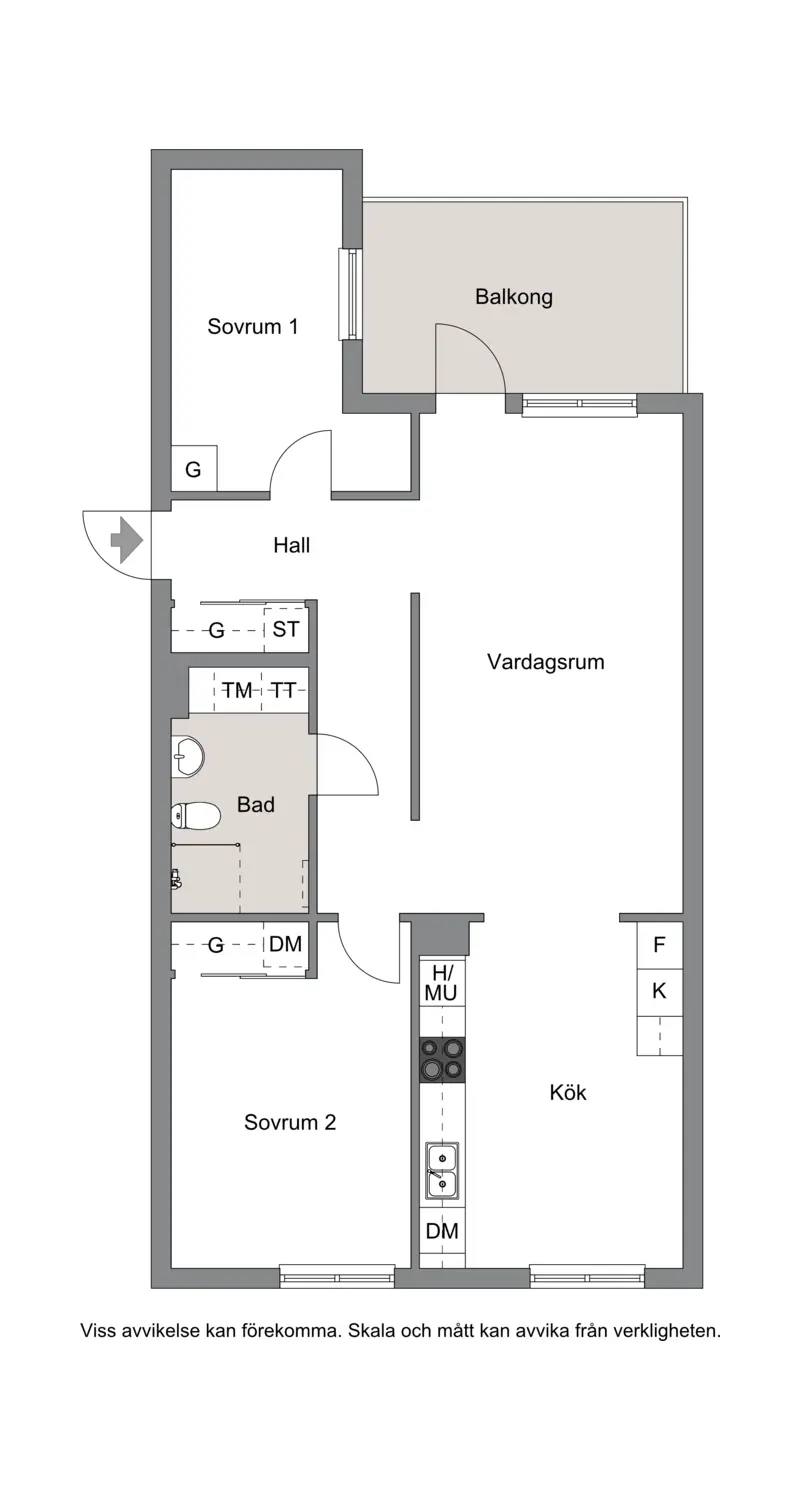 Planritning för Bryggerivägen 1B