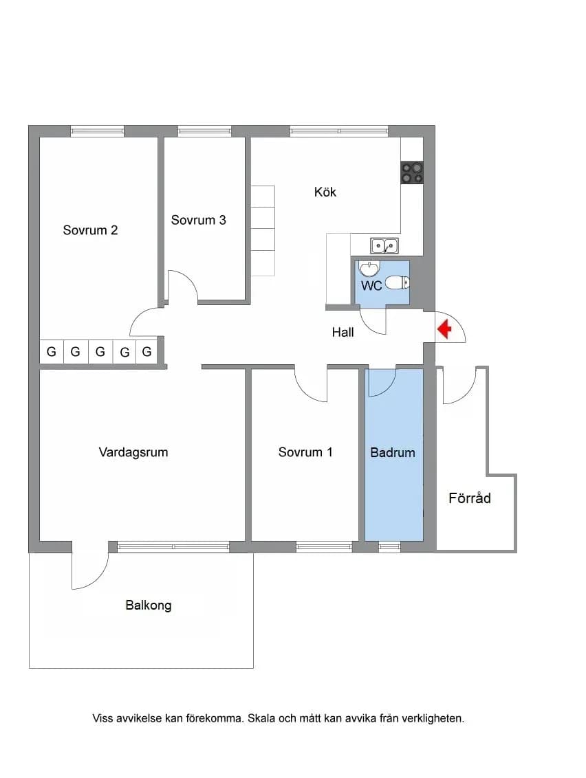 Floor plan for Vetevägen 5, 4tr