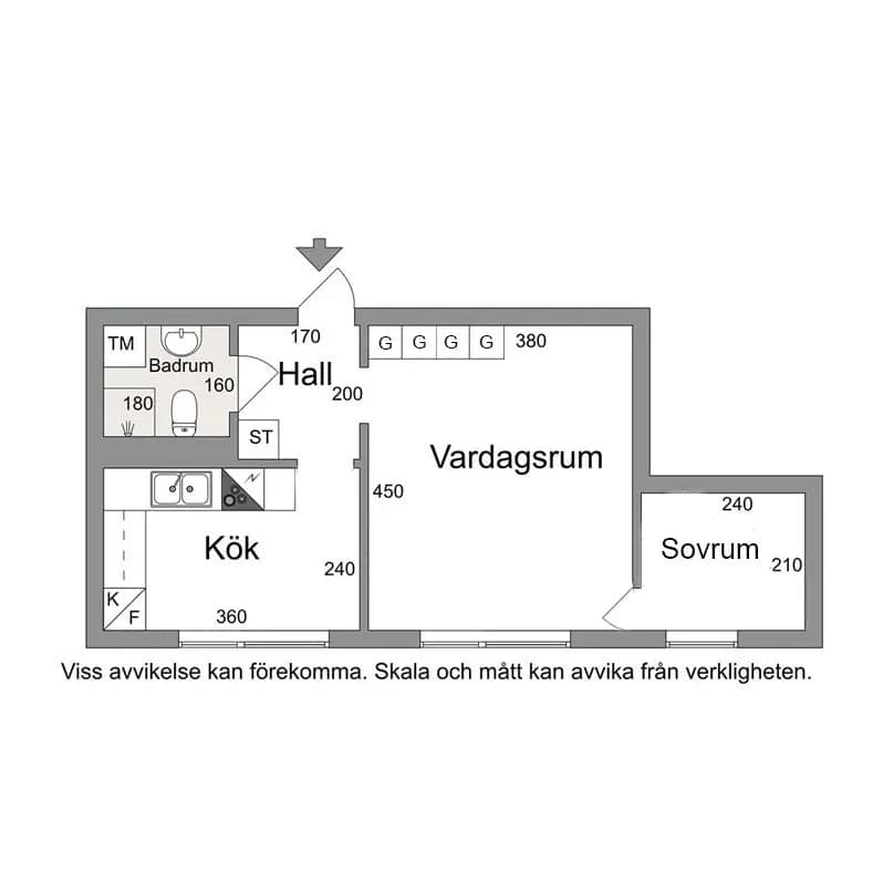 Floor plan for Övralidsgatan 13