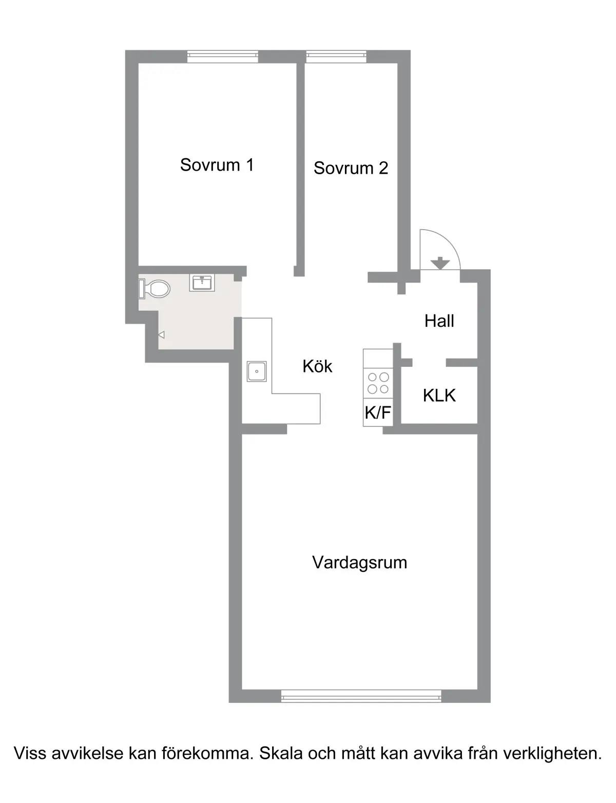 Floor plan for Lönngatan 54 E