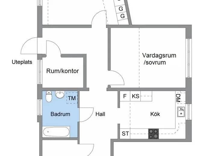 Planritning för Skarpbrunnavägen 13, Markplan