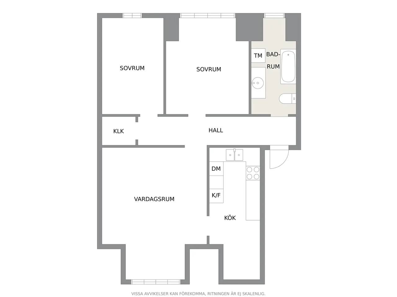 Floor plan for Södra Tvärgatan 6