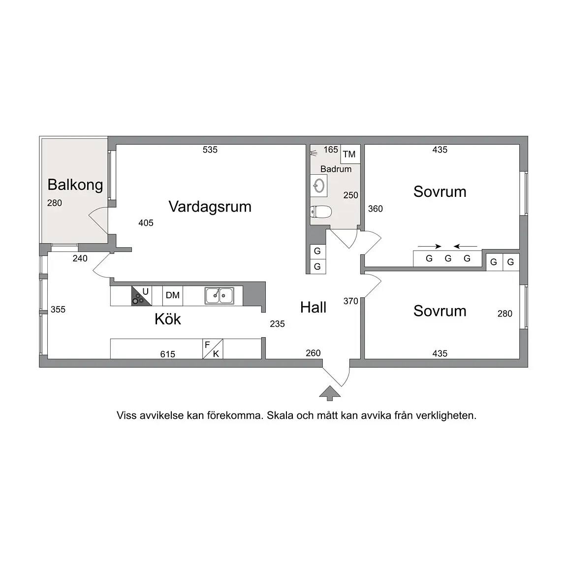 Planritning för Övralidsgatan 15