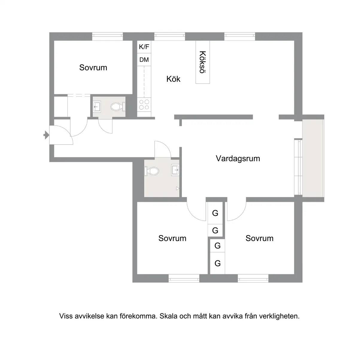 Floor plan for Branteviksgatan 16 A