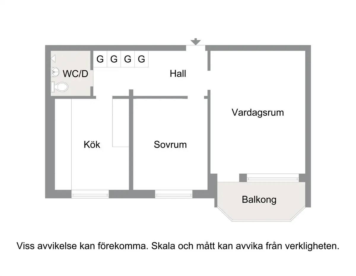 Floor plan for Kronetorpsgatan 60B