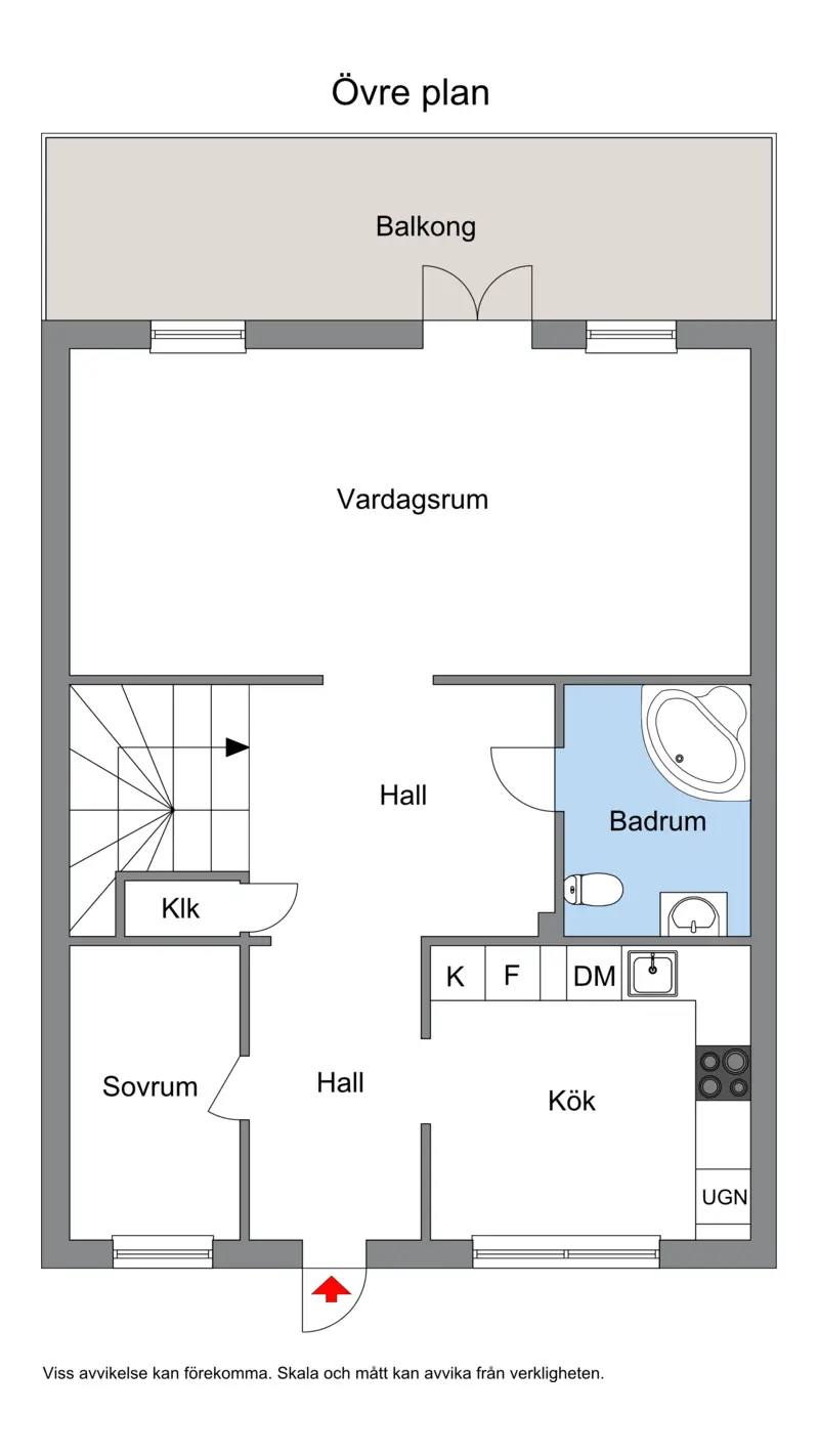 Planritning för Norrskogsvägen 51