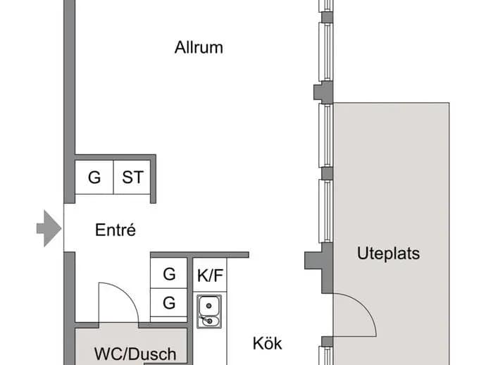 Planritning för Österleden 64D