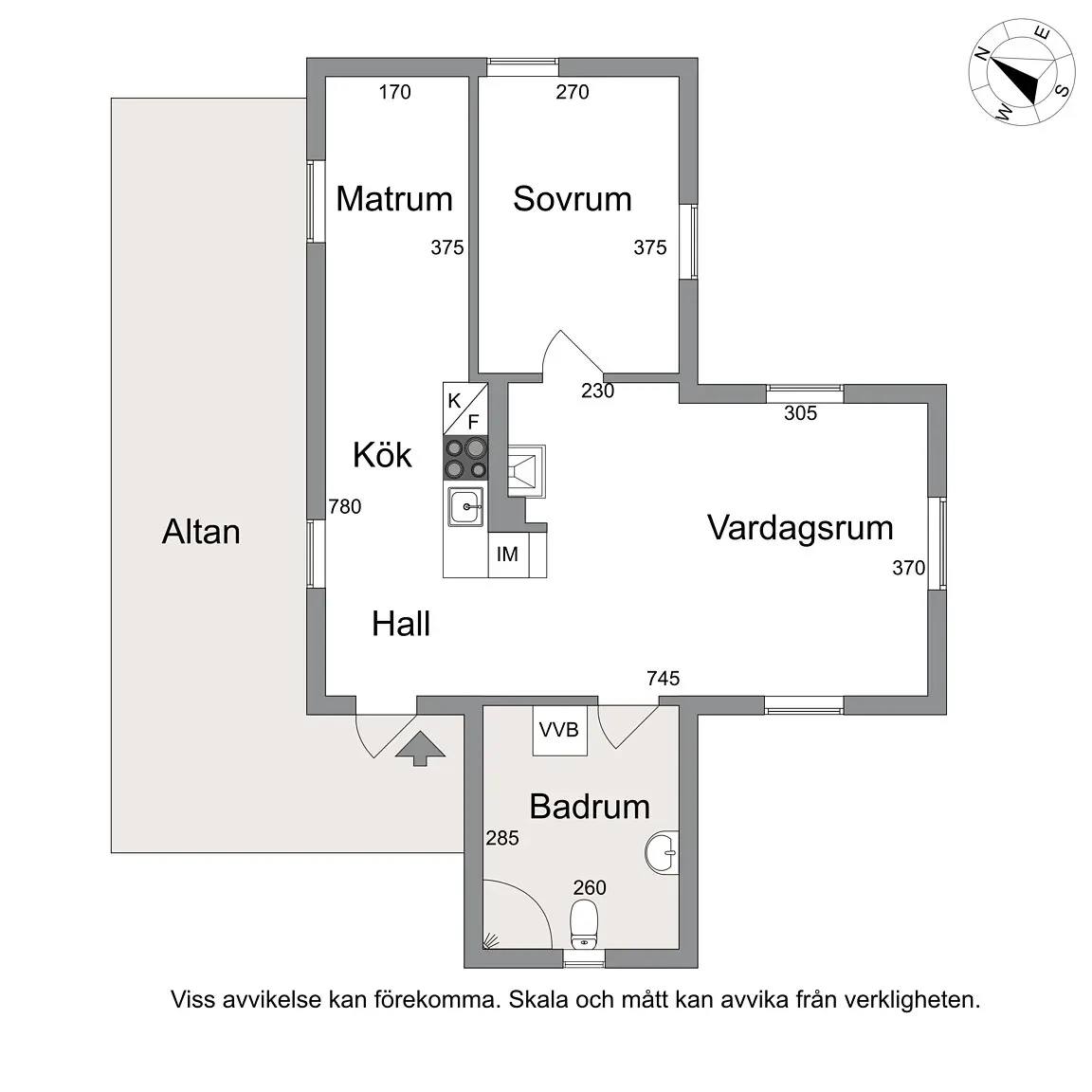 Planritning för Lövsångarvägen 18