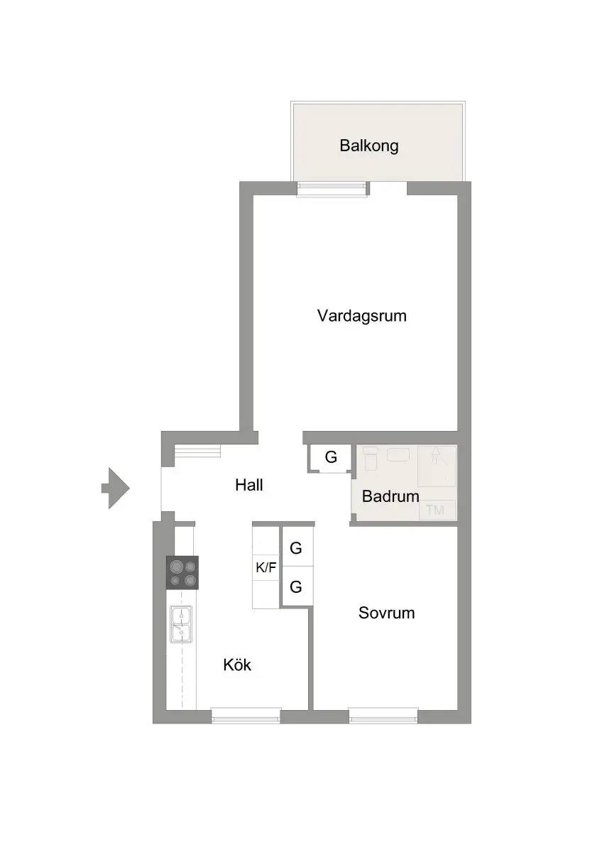 Planritning för Bollvägen 11A