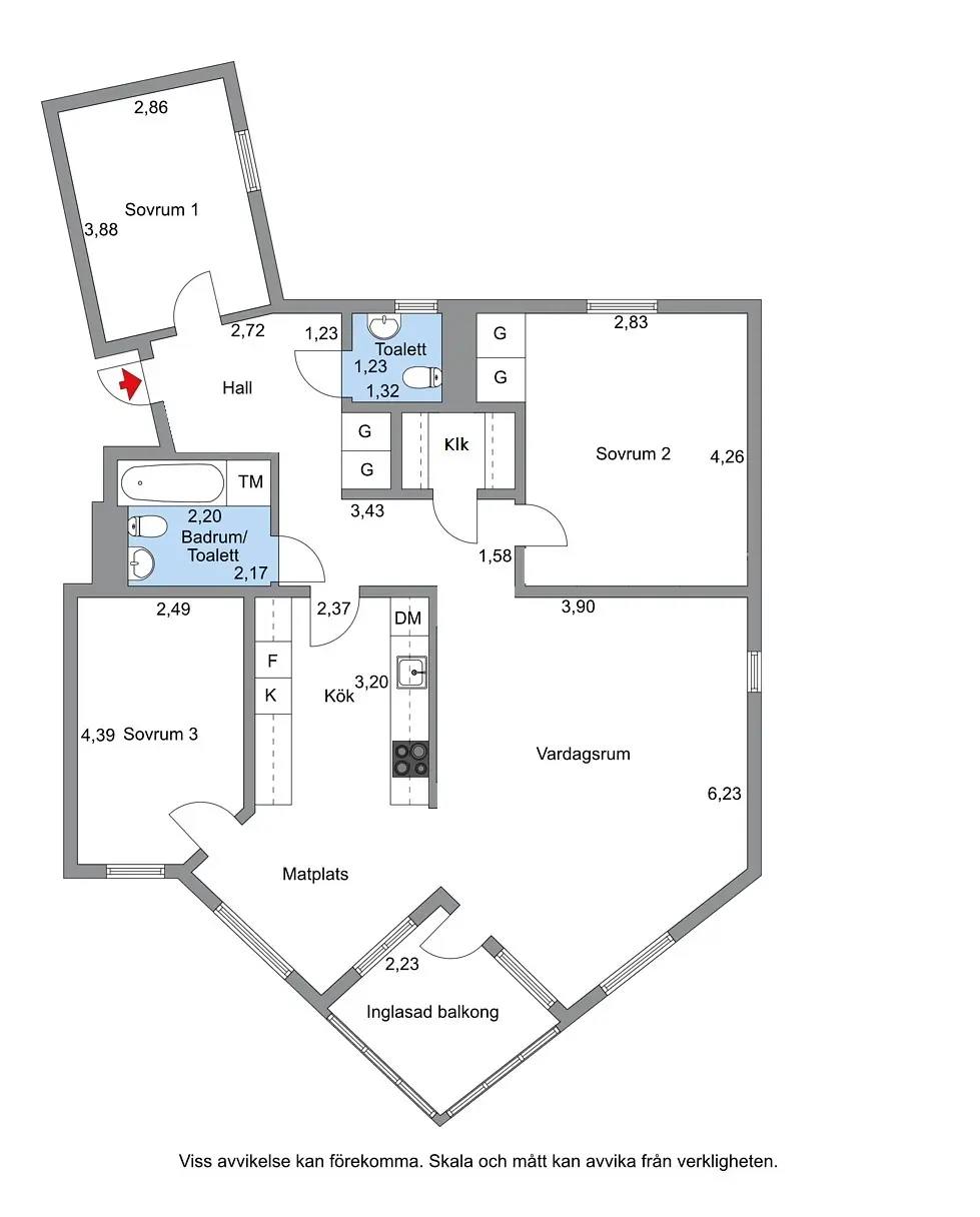 Floor plan for Albyvägen 21, 7tr