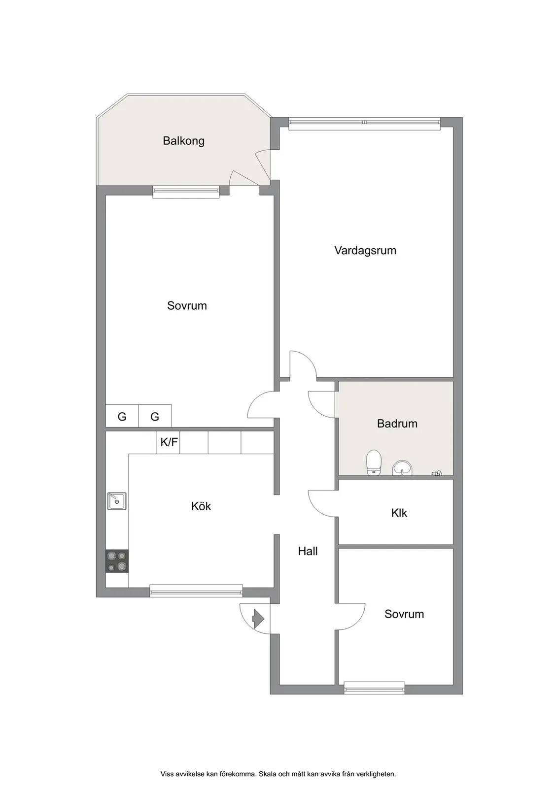 Floor plan for Sockengatan 14B
