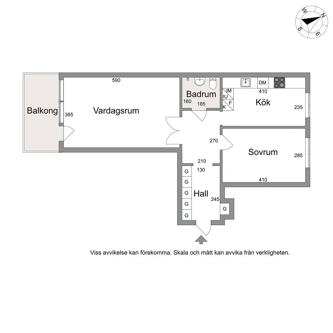 Planritning för Nysättravägen 17B