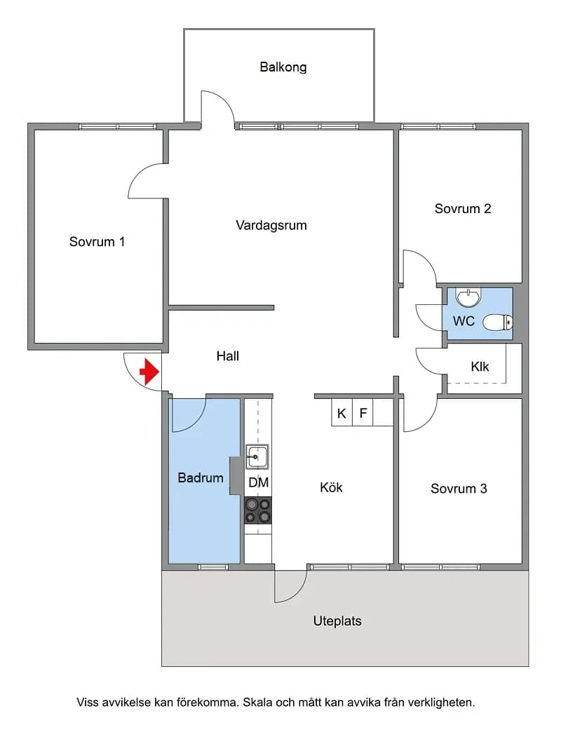 Planritning för Skarpbrunnavägen 133 markplan