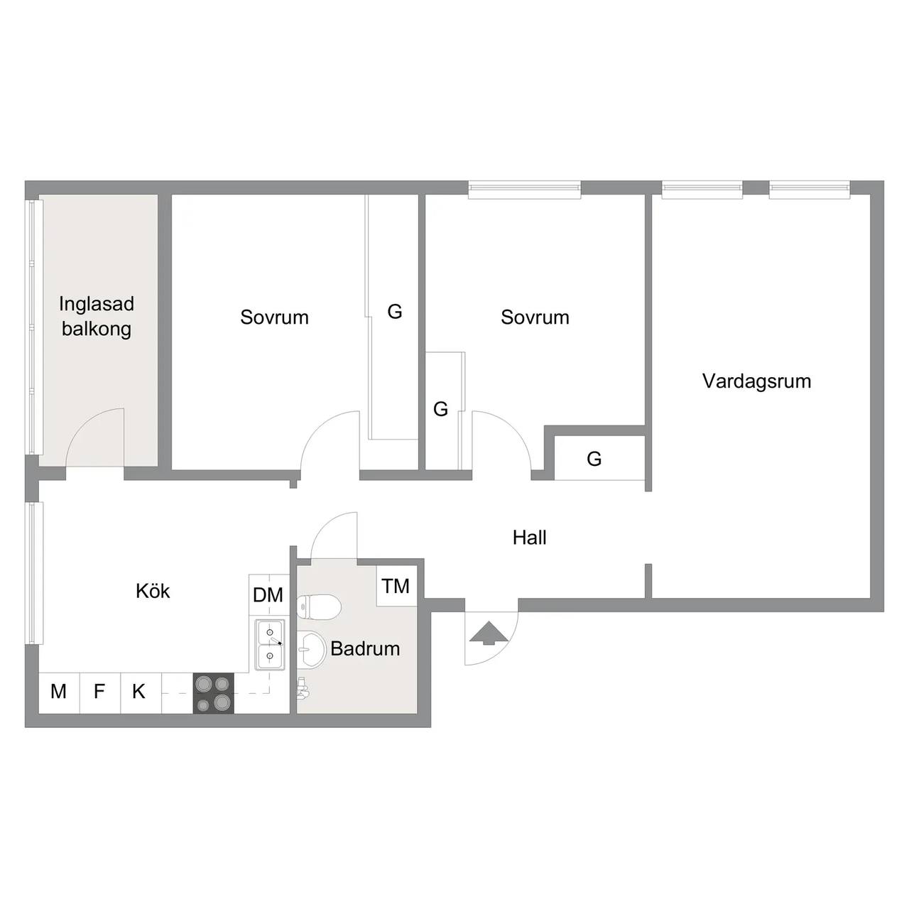 Floor plan for Bärnstensgatan 49C