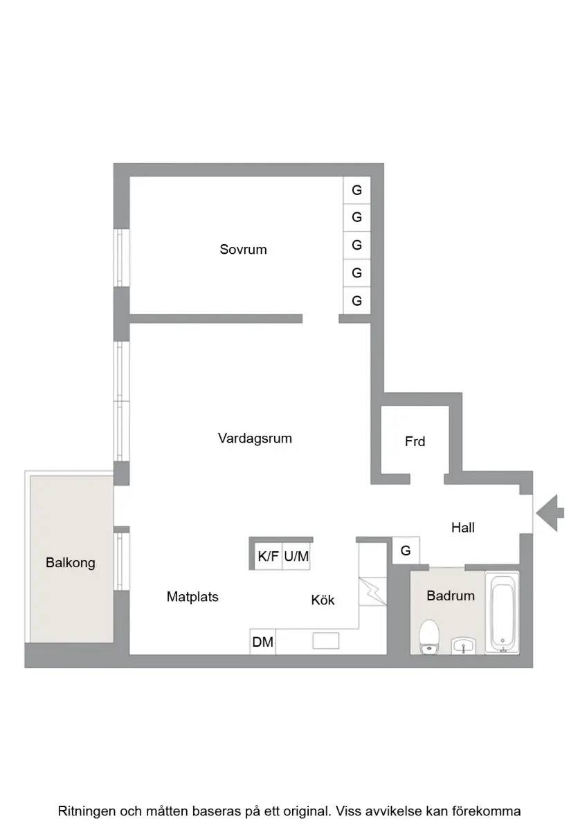Planritning för Norrskensbacken 9, 6tr