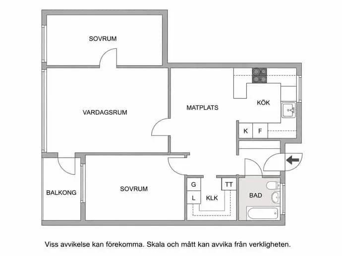 Planritning för Storvretsvägen 44, 2 tr