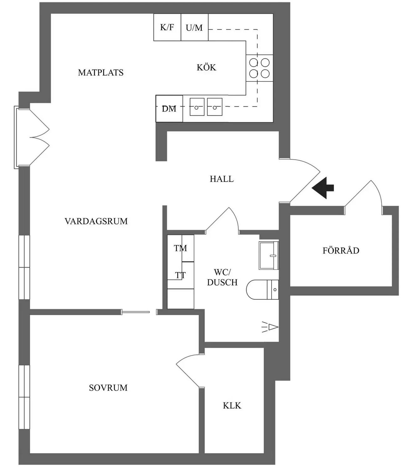 Planritning för Dragsgatan 5