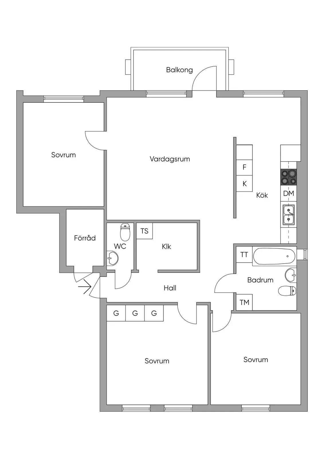 Planritning för Lillåkersvägen 35
