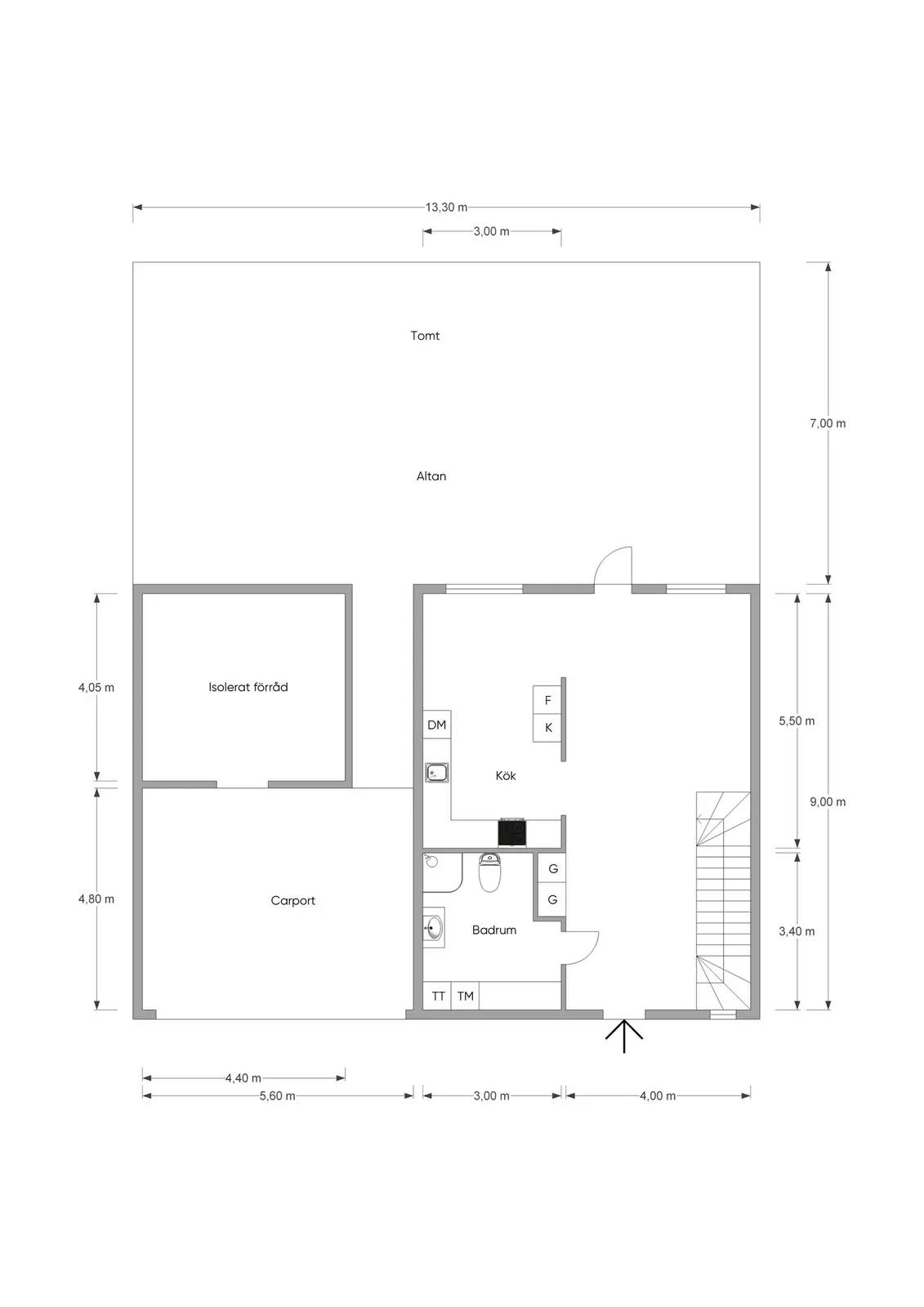 Planritning för Blåbärsstigen 20