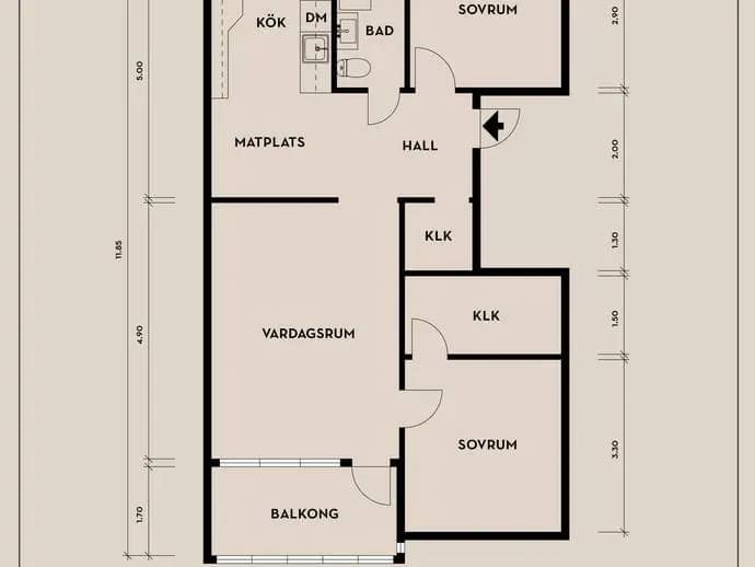 Planritning för Kapplandsgatan 140