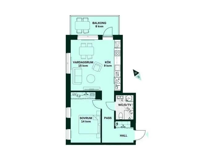 Floor plan for Tollarevägen 3