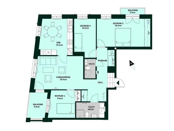 Planritning för Fyrisvallsgatan 4 D