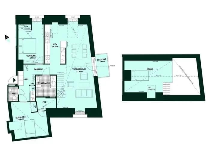 Planritning för Fyrisvallsgatan 2C