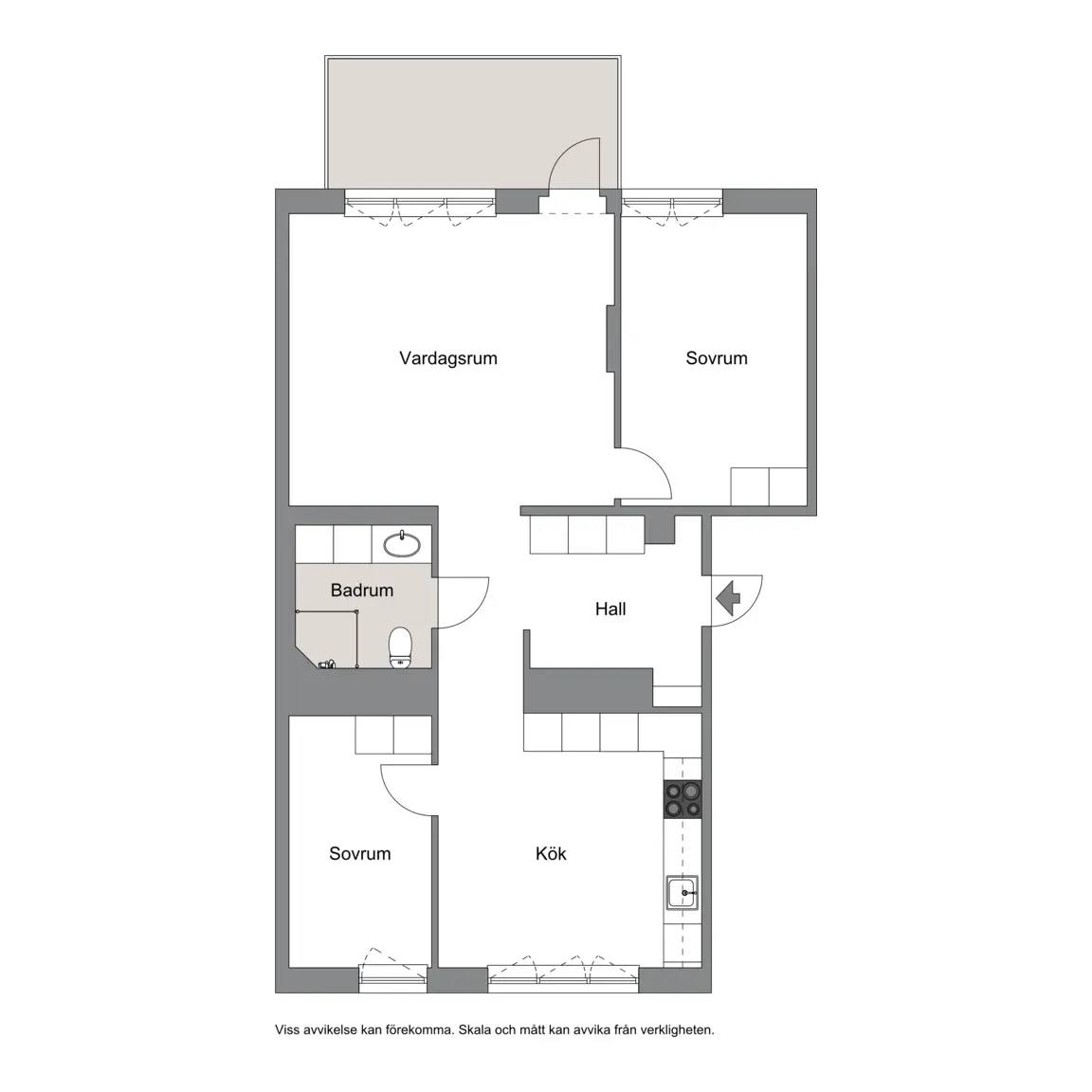 Floor plan for Parkallén 13