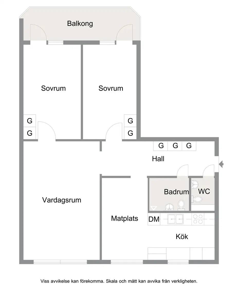 Floor plan for Balladgatan 43