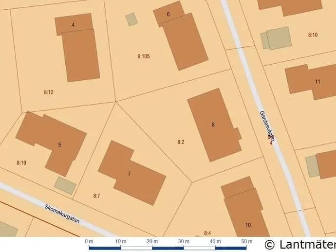 Planritning för Gärdesvägen 8