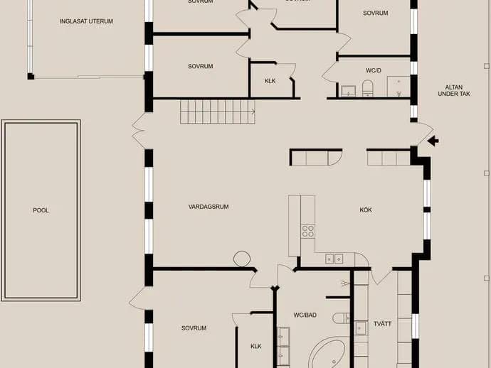 Planritning för Gamla landsvägen 133A