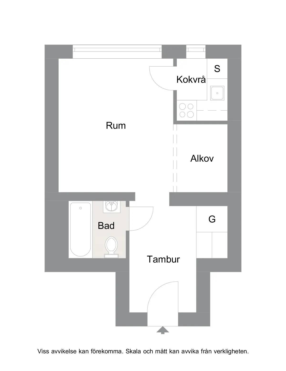 Floor plan for Drottninggatan 6B