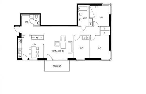 Floor plan for Boktryckarvägen 8