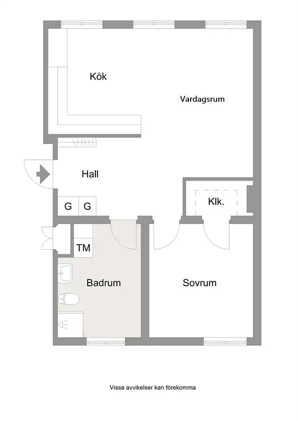 Floor plan for Trotzgatan 50B